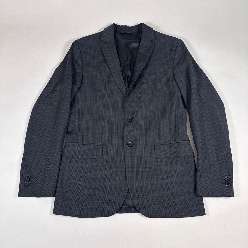 Banana‎ Republic Suit Jacket Mens 40R Gray Plaid Wool Tailored Fit Professional